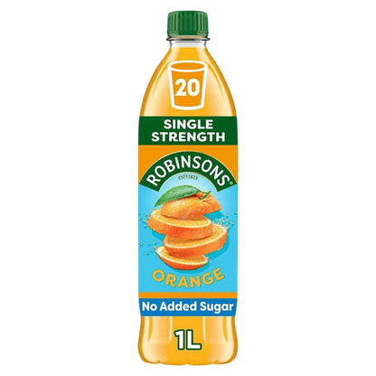 Robinsons Orange Single Strength Squash  - No Added Sugar | 1 Litre