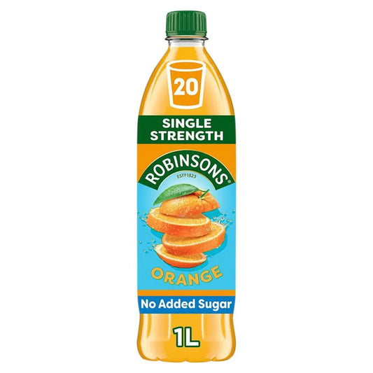 Robinsons Orange Single Strength Squash  - No Added Sugar | 1 Litre