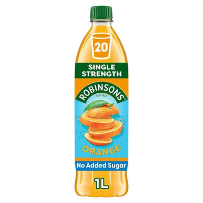 Robinsons Orange Single Strength Squash  - No Added Sugar | 1 Litre