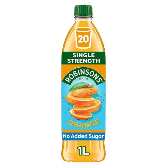Robinsons Orange Single Strength Squash  - No Added Sugar | 1 Litre