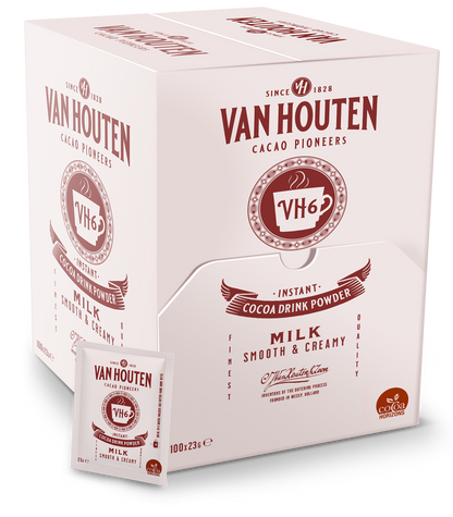 Van Houten VH6 Hot Chocolate Sachets – Individual Portions – 100 Pack