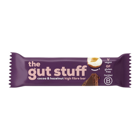 The Gut Stuff Cocoa & Hazelnut High Fibre Bar 35g - Box of 12