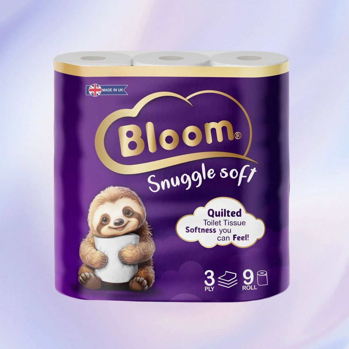 Bloom Snuggle Soft 3-Ply Toilet Roll – 45 Rolls (5 Packs of 9)