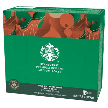 Starbucks Coffee Sachets - Premium Instant Medium Roast 2.3g - Box of 50