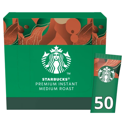 Starbucks Coffee Sachets - Premium Instant Medium Roast 2.3g - Box of 50