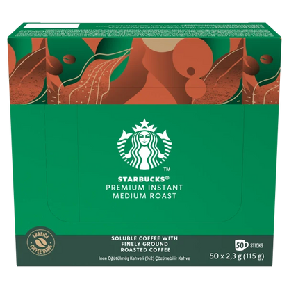 Starbucks Coffee Sachets - Premium Instant Medium Roast 2.3g - Box of 50