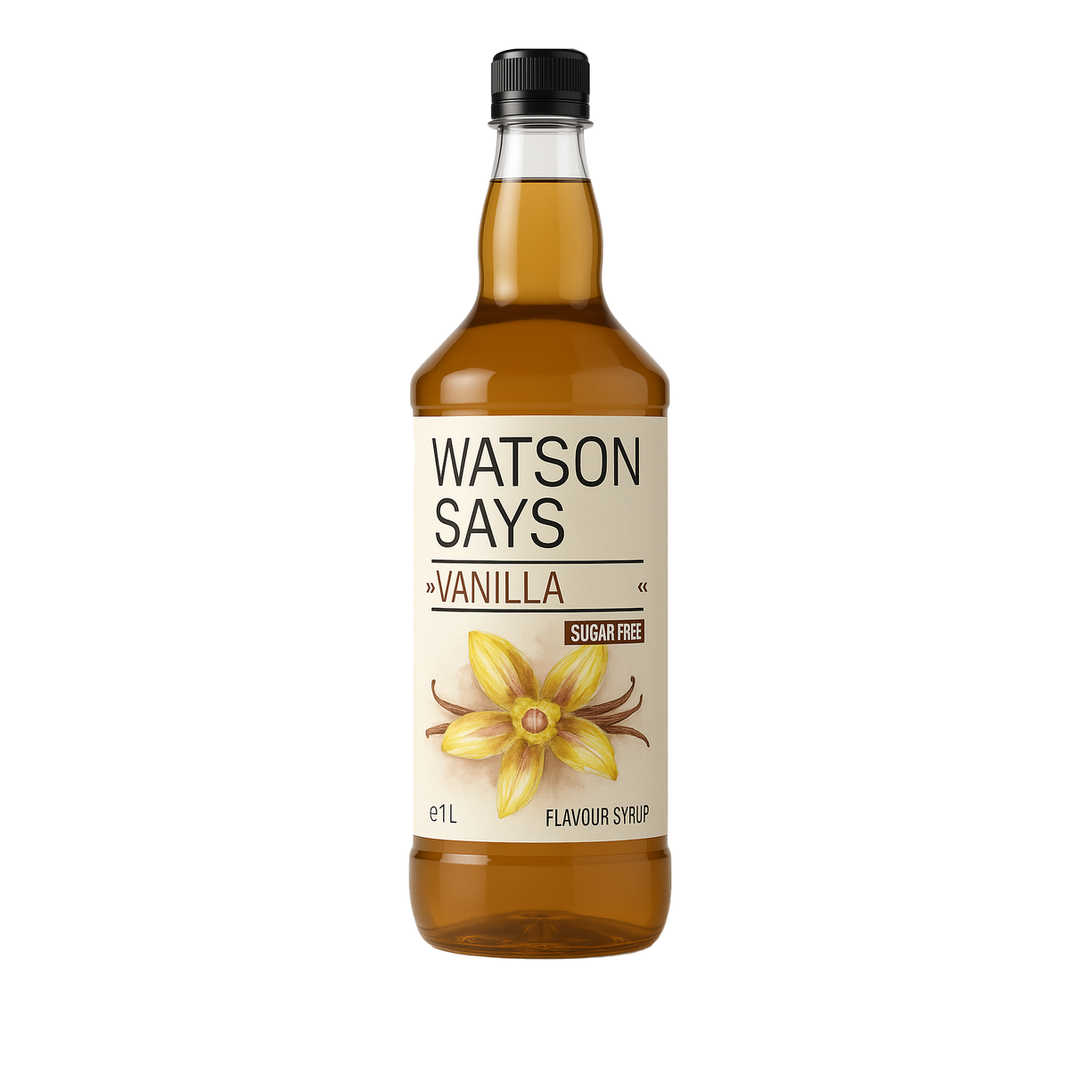 Watson Says: Sugar Free Vanilla Coffee & Beverage Syrup - 1 Litre Plastic Bottle