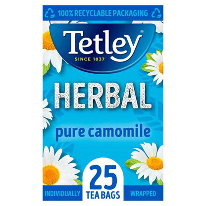 Tetley Camomile Individually Wrapped Envelope Tea Bags – 25 Pack