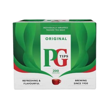 PG Tips Individually Wrapped Envelope Tea Bags – 200 Pack