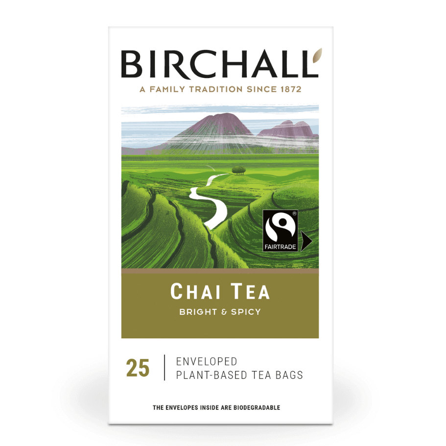 Birchall Chai Tea Individually Wrapped Envelope Tea Bags – 25 Pack