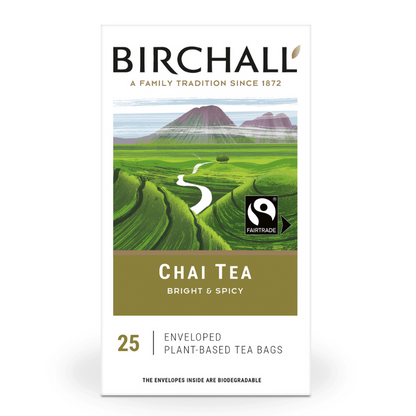Birchall Chai Tea Individually Wrapped Envelope Tea Bags – 25 Pack