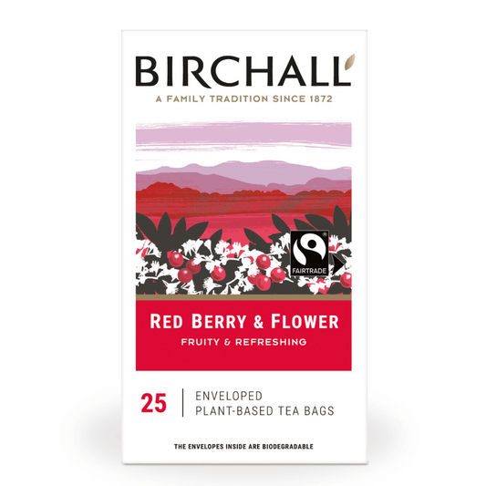 Birchall Red Berry & Flower Individually Wrapped Envelope Tea Bags – 25 Pack