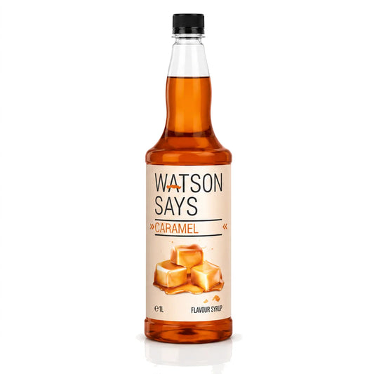 Watson Says: Caramel Coffee & Beverage Syrup - 1 Litre Plastic Bottle