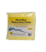 Yellow Heavy Duty Microfibre Cloths 300gsm 40cm x 40cm - Pack of 10